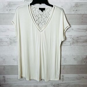 Jeans By Buffalo Cream Crochet Detail Top